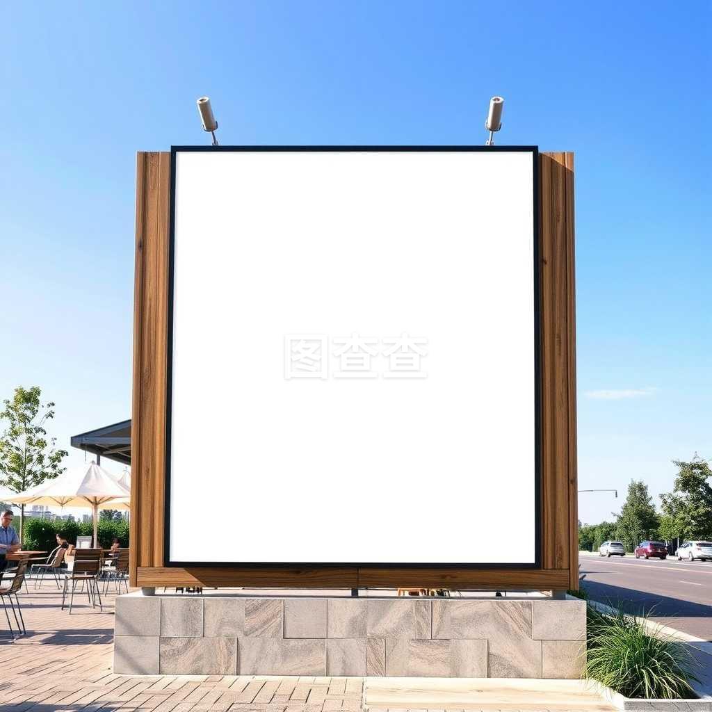 空白广告海报的设计哲学 木质现代主义在咖啡馆外观中的表现与应用